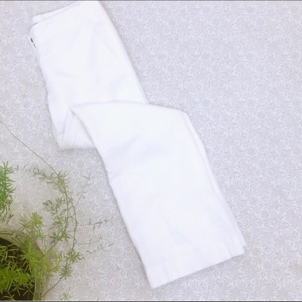 White linen j crew pants